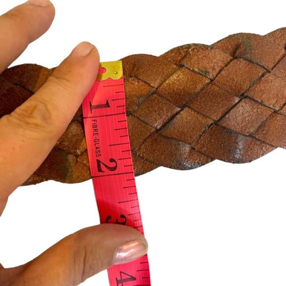 Brown Braided Leather Belt - Picture 8 of 8